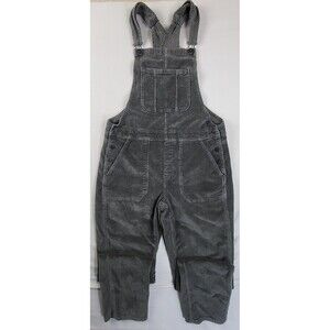 American Eagle Tomgirl Bib Overalls Womens Medium Gray Corduroy Stretch